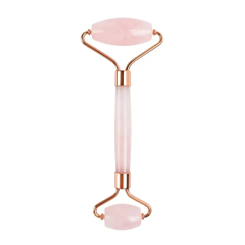 Rose Quartz Natural Jade Roller Gua Sha Scraper Set Facial Roller Massager for Face Body Neck Lifting Tighten Slimming Skin Care